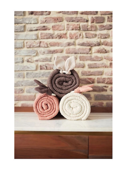 Jollein Κουβέρτα Αγκαλιάς & Λίκνου Πλεκτή Καφέ Chestnut 75x100εκ.