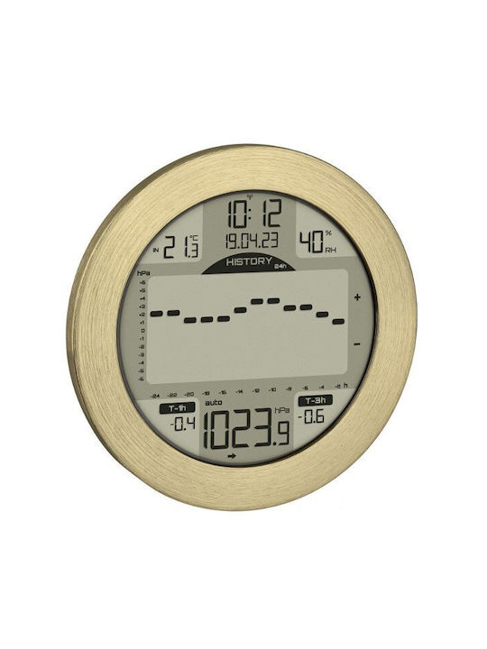 TFA Tabletop Metal Clock Gold 35.1124.53