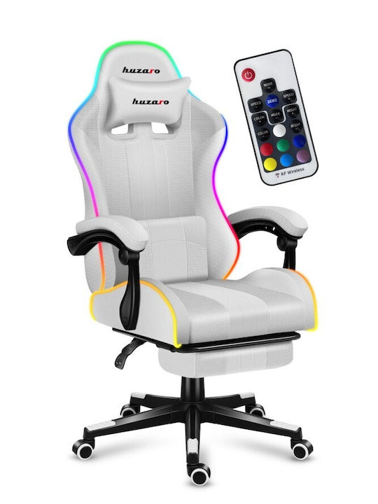 Huzaro Force 4.7 Fabric Gaming Chair with RGB Lighting and Footrest White