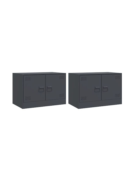 Wohnzimmer TV-Einheit Charcoal L67xB39xH44cm