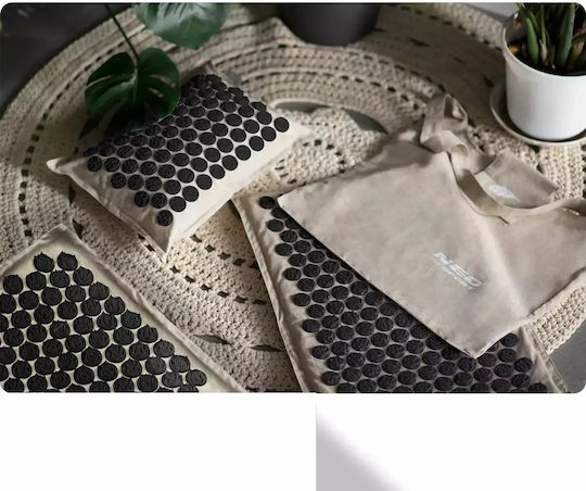 Neo Sport Acupressure Σετ 3τμχ Μαξιλάρι Τσάντα Μεταφοράς 70x44cm Μπεζ Μαύρο