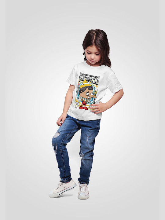 Pop Culture Kinder-T-Shirt Weiß Pinnochio