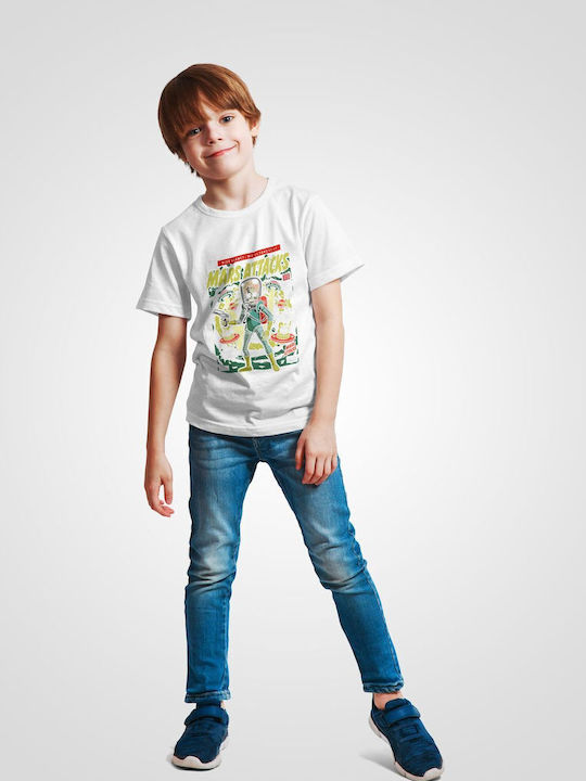 Pop Culture Kids T-shirt White Mars Attacks