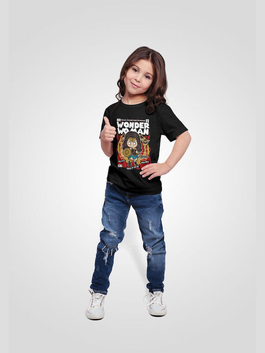 Pop Culture Kids T-shirt Black Wonder Woman