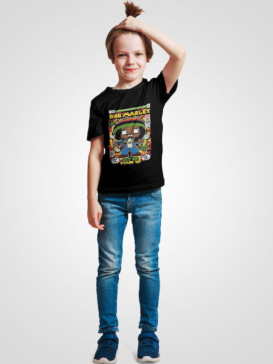 Pop Culture Kinder-T-Shirt Schwarz Bob Marley