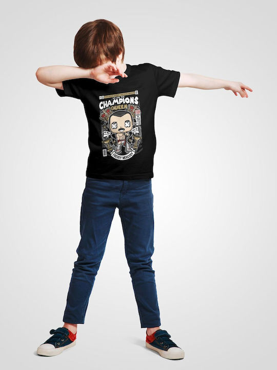 Pop Culture Kids T-shirt Black Freddy Mercuri Queen