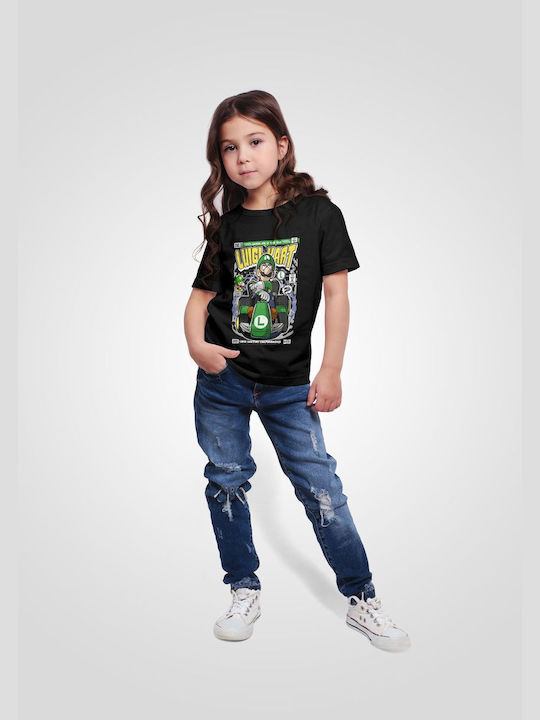 Pop Culture Kids T-shirt Black Luigi Karting