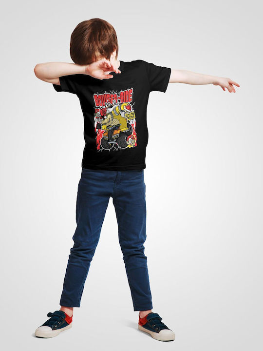 Pop Culture Kinder-T-Shirt Schwarz Bowser-Ritt