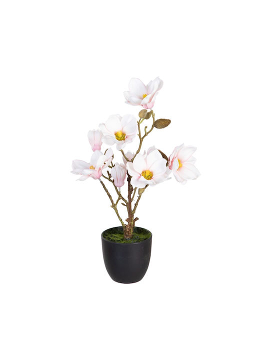 BigBuy Artificial Plant in Pot Magnolia Black 49cm 1pcs