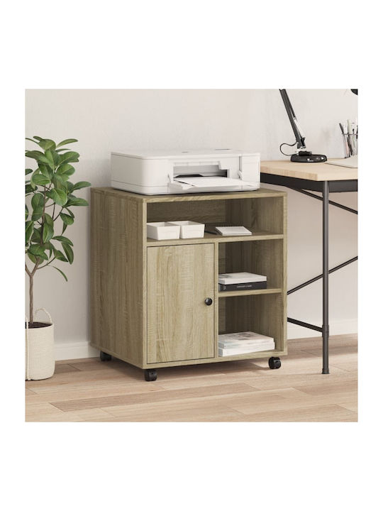Office Storage Chipboard Cabinet with Wheels Sonoma L60xW50xH67cm