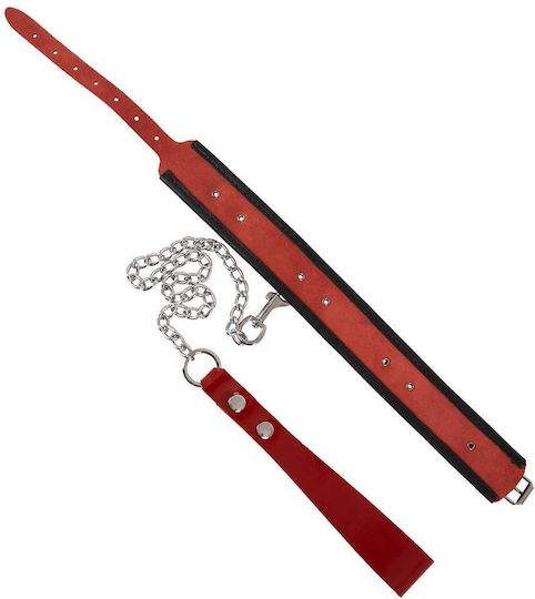 Orion Leather Halsband in Rot Farbe