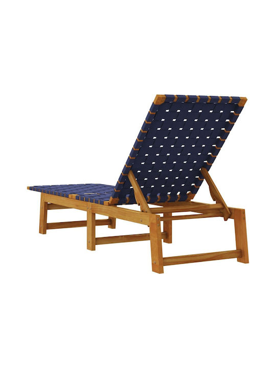 Ξαπλώστρα Ξύλινη Navy Μπλε 202x55x30εκ.