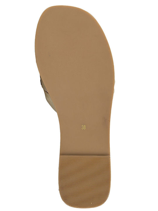 Women's Flat Sandals in Gold Color