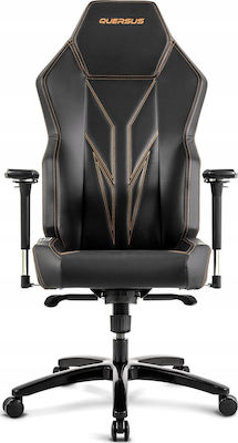 Quersus VAOS.2.3 Artificial Leather Gaming Chair with Adjustable Arms Golden Accent