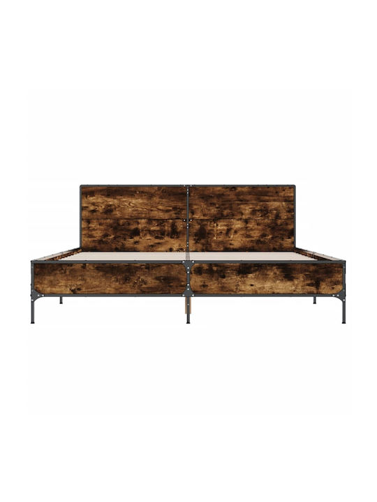 Κρεβάτι Διπλό Ξύλινο Καφέ για Στρώμα 140x200cm