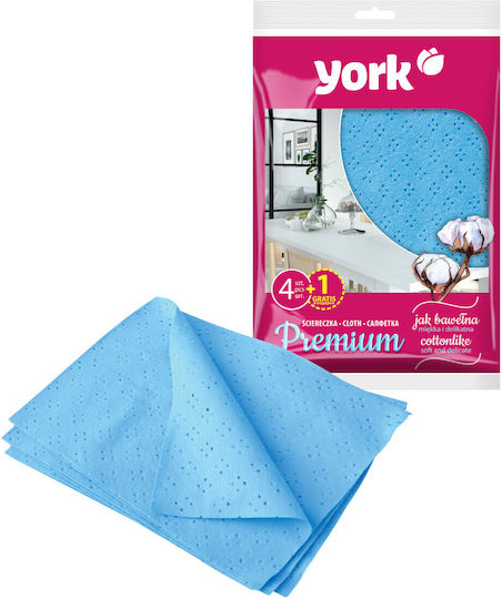 York Reinigungstücher mit Mikrofasern Allgemeine Verwendung Blau 35x50cm 5 Stück