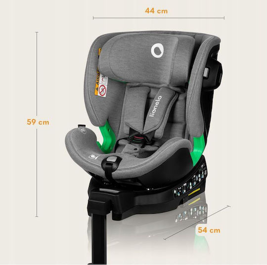 Lionelo Harmony Baby Car Seat i-Size with Isofix Gray Concrete Bamboo 0-36 kg