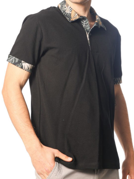 Paco & Co Men's Short Sleeve Blouse Polo Black