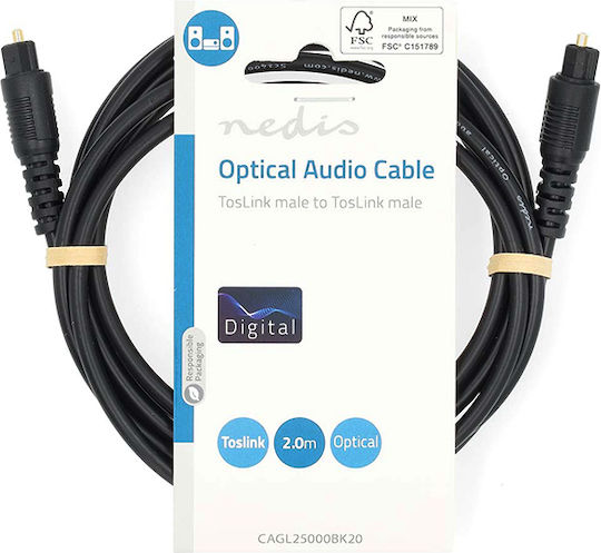 Nedis 2m TOS male Optical Cable (CAGL25000BK20)