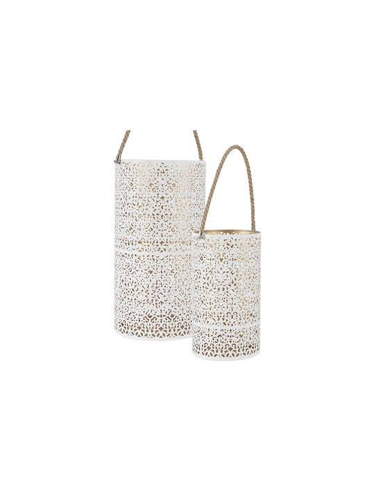 The Home Deco Factory Σετ Φαναράκια Μεταλλικά Επιτραπέζια Λευκά 2τμχ The Home Deco Factory Σετ Φαναράκια Μεταλλικά Επιτραπέζια Λευκά 2τμχ