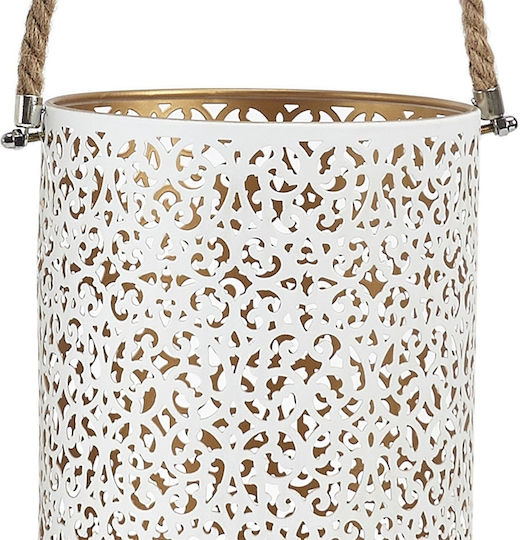 The Home Deco Factory Σετ Φαναράκια Μεταλλικά Επιτραπέζια Λευκά 2τμχ