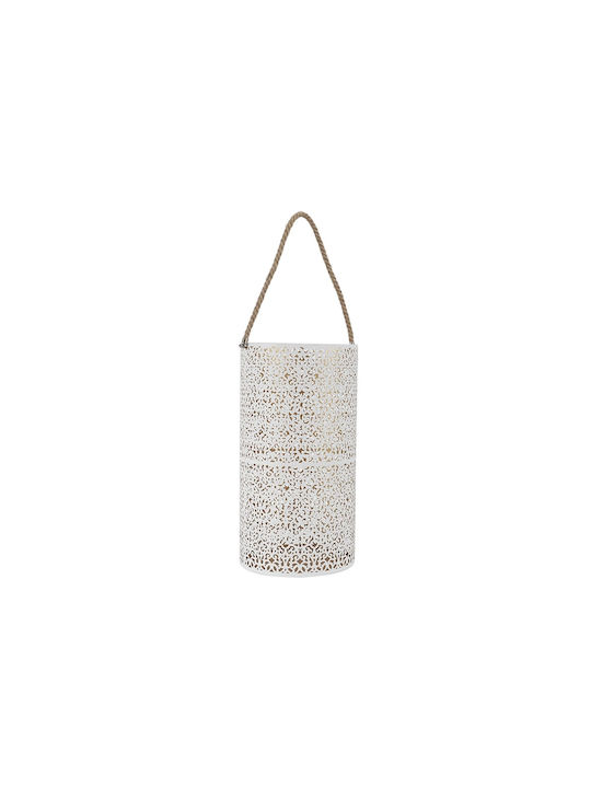 The Home Deco Factory Σετ Φαναράκια Μεταλλικά Επιτραπέζια Λευκά 2τμχ