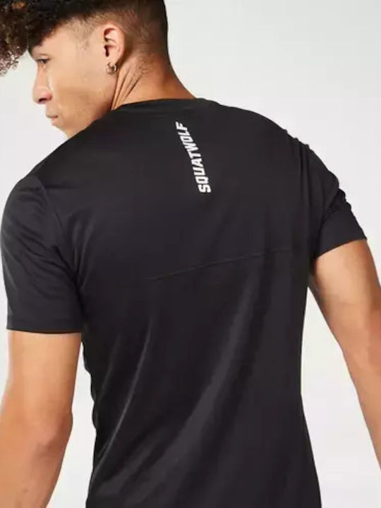 Squatwolf T-shirt Bărbătesc cu Mânecă Scurtă Black