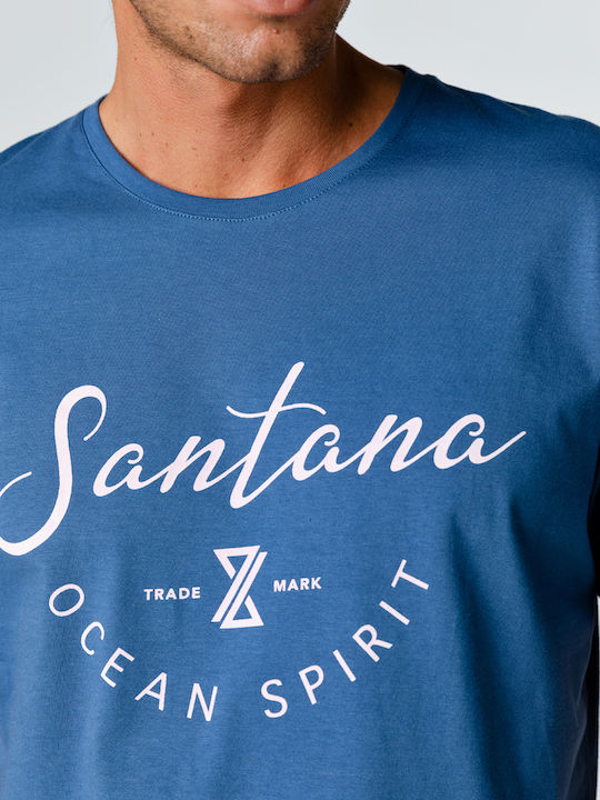 Santana Herren T-Shirt Kurzarm Denim