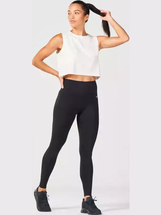 Bluze Damă Sport Crop Top Fără Mânecă Pearl White