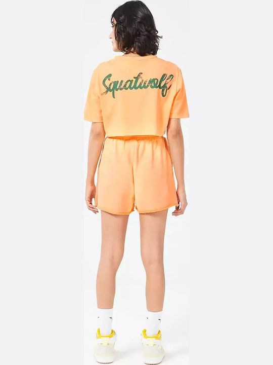 Γυναικείο Αθλητικό Crop T-shirt Surf Spray Marl & Orange Chiffon Marl