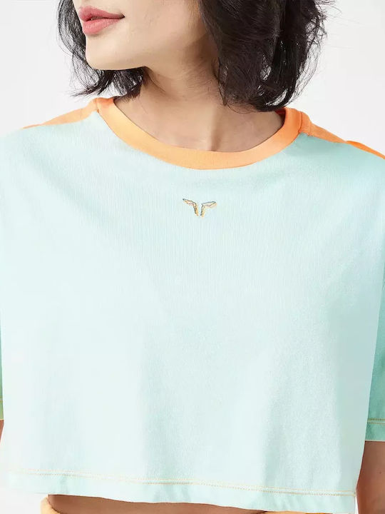 Γυναικείο Αθλητικό Crop T-shirt Surf Spray Marl & Orange Chiffon Marl