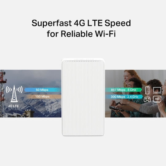 Mercusys MB130-4G v1 Ασύρματο 4G Router Wi‑Fi 5 με 2 Θύρες