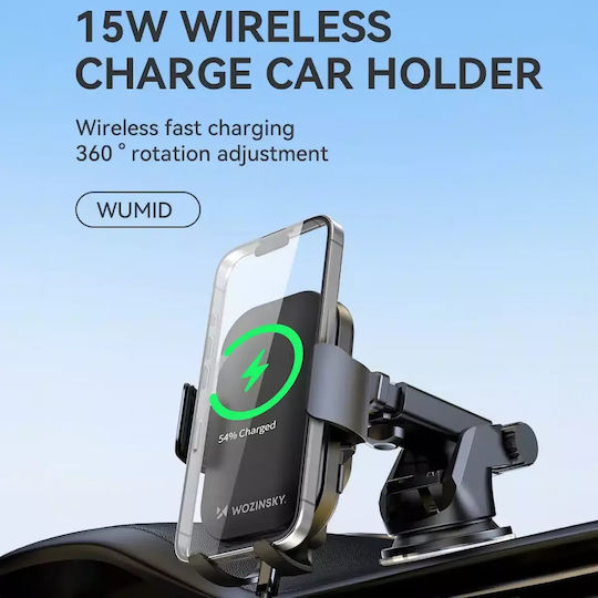 Wozinsky Suport Auto pentru Telefon cu cârlige reglabile și Încărcare Wireless Neagră