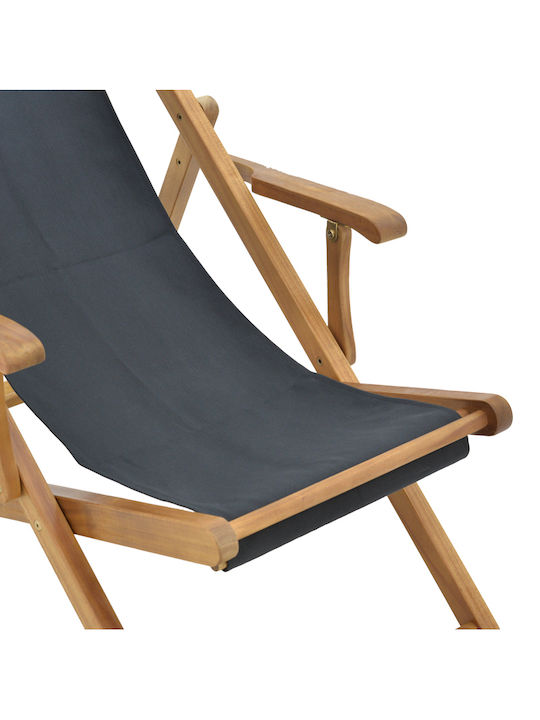 Deckchairs Xurian Wooden Black 67x108x104cm