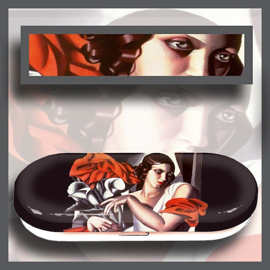 Fridolin Metallic Tamara De Lempicka Portrait Ira P Eyeglass Case Hard with Magnetic Closure Black