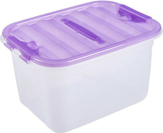 Homeplast Plastic Storage Box with Lid Pink 33x25x19cm 1pcs