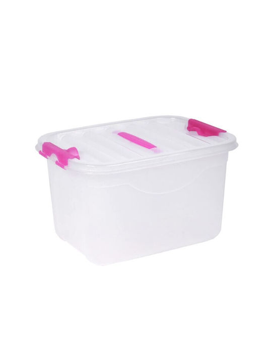 Homeplast Pin Plastic Cutie de Depozitare cu Capac Pink 25x33x19cm 1buc