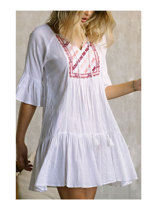 Admas Feminin Rochie de Plajă Alb