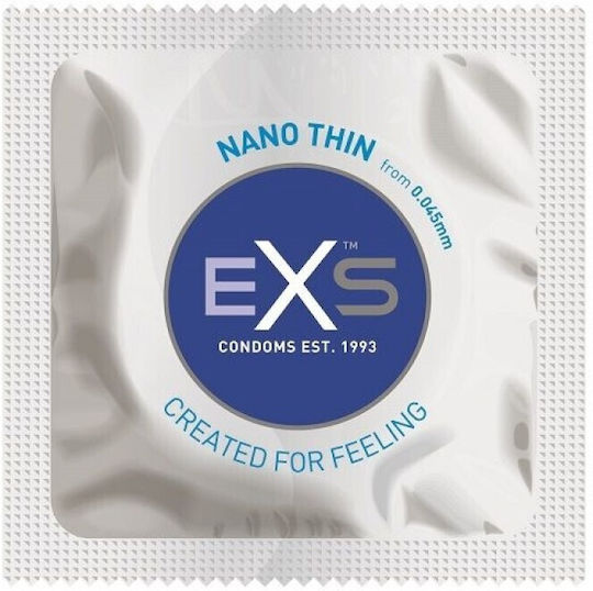 EXS Condoms Nano 100pcs 53mm Thin for Natural Feeling Natural Vegan