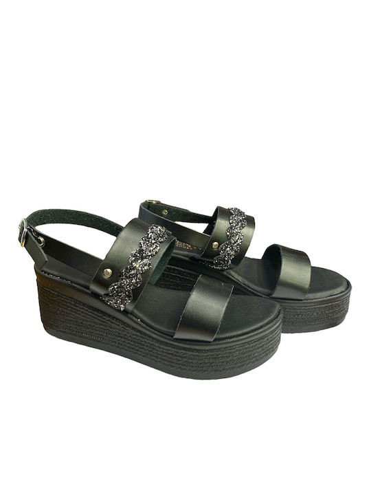 Aventis Shoes Platforme dama Negre