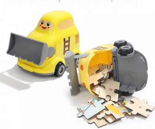 Ξύλινο Παιδικό Puzzle Σφηνώματα Bright Όχημα Φαγάνα για 3+ Ετών 25pcs Top Bright