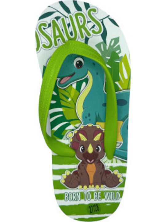 Kinder Flip Flops Grün Dinosaurier