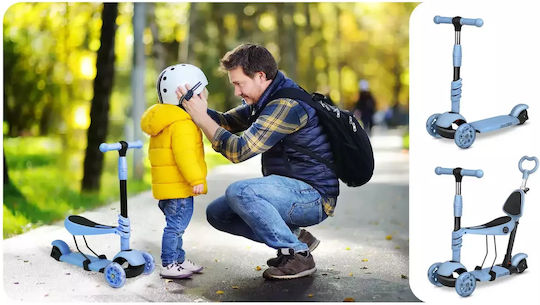 Ricokids Παιδικό Πατίνι Todi Τρίτροχο με Κάθισμα Μπλε