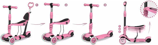 Ricokids Παιδικό Πατίνι Todi Τρίτροχο με Κάθισμα Ροζ