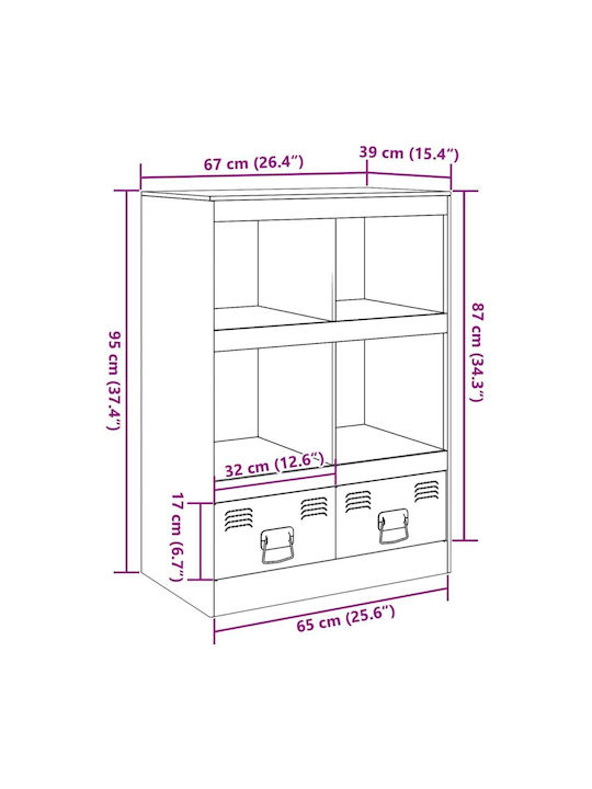 Βιβλιοθήκη Λευκό 67x39x95εκ.