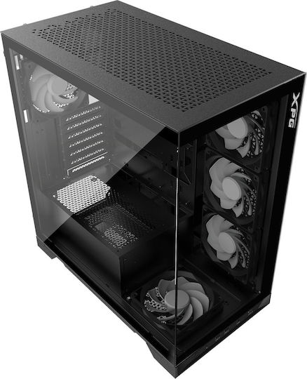 Adata Invader X Геймърско бюро Пълна кула Компютърна кутия със страничен прозорец Черен