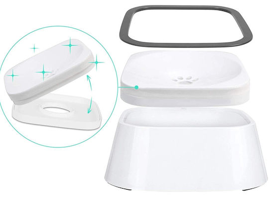 Bol Mâncare pentru Câine & Pisică 1.5lt în Culoare Alb