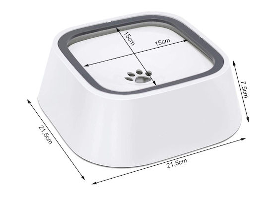 Bol Mâncare pentru Câine & Pisică 1.5lt în Culoare Alb