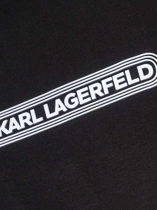 Karl Lagerfeld T-shirt Bărbătesc cu Mânecă Scurtă BLACK