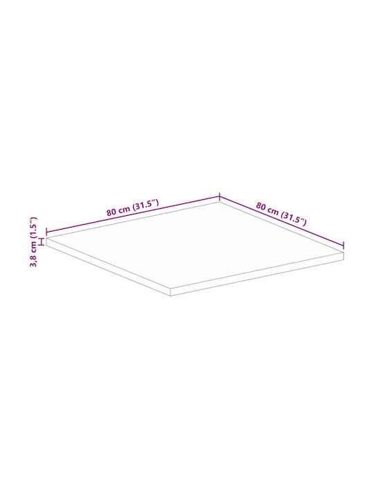 vidaXL Square Table Surface made of Solid Wood Acacia 80x80x3.8cm 371003 1pcs